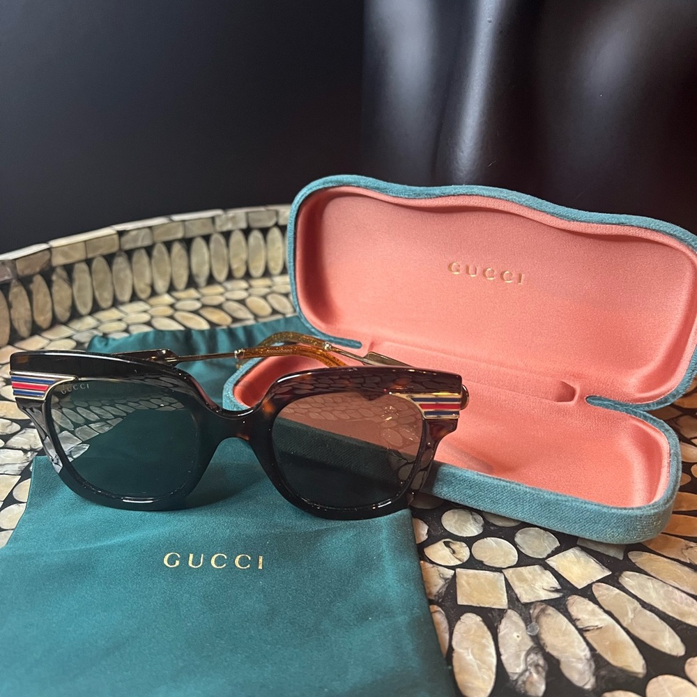 Gucci Square Frame Web Sunglasses - image 1
